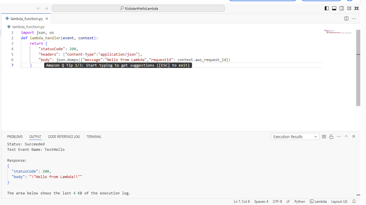 Lambda Test Result